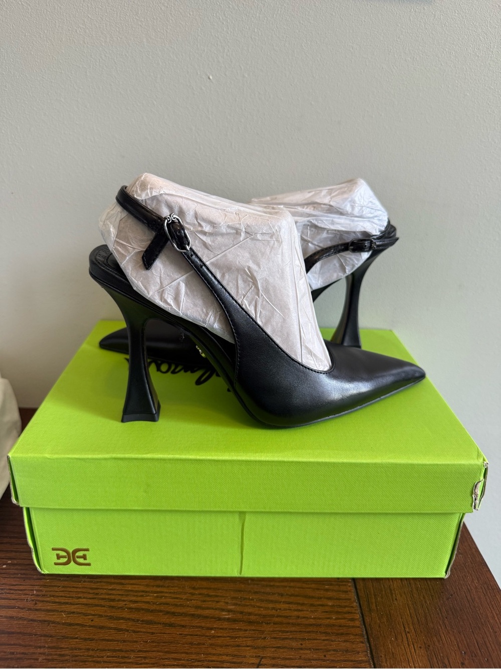 Sam Edelman Odette Black Pointed Slingback Heels